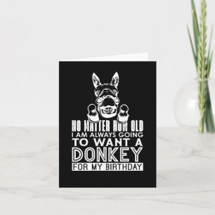 Donkey No wie alt ich Tiere sind Donkey Lover Stic Karte