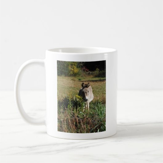 Donkey Picking Gelben Herbst Wildblumen Kaffeetasse (Links)