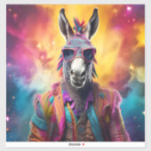 Donkey Pink Brille, Regenbogenhaar Aufkleber (Blatt)