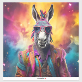 Donkey Pink Brille, Regenbogenhaar Aufkleber