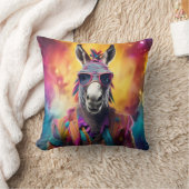 Donkey Pink Brille, Regenbogenhaar Kissen (Decke)