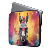 Donkey Pink Brille, Regenbogenhaar Laptopschutzhülle (Vorderseite Links)