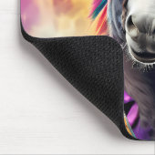 Donkey Pink Brille, Regenbogenhaar Mousepad (Ecke)