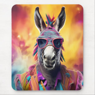 Donkey Pink Brille, Regenbogenhaar Mousepad