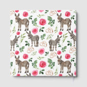 Donkey Pink Floral Rustic Wedding Gästebuch (Rückseite)