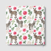 Donkey Pink Floral Wedding Guest Book Gästebuch (Rückseite)