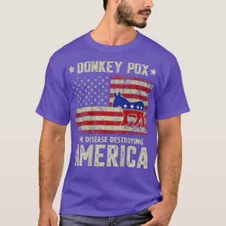 Donkey Po The Disease zerstört die Flagge Amerikas T-Shirt