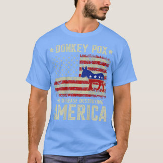 Donkey Po The Disease zerstört die Flagge Amerikas T-Shirt