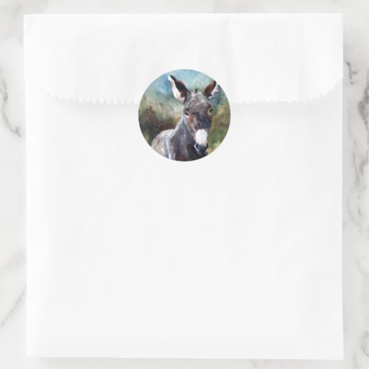Donkey Portrait Sticker (Tasche)