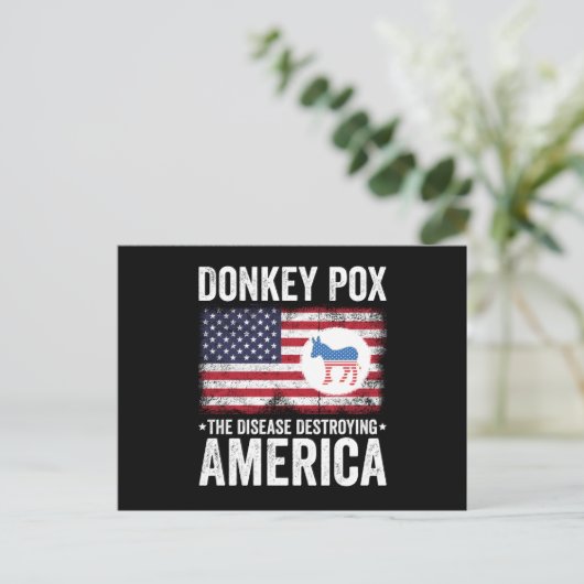 Donkey Pox The Disease Destroying America Postkarte (Stehend Vorderseite)