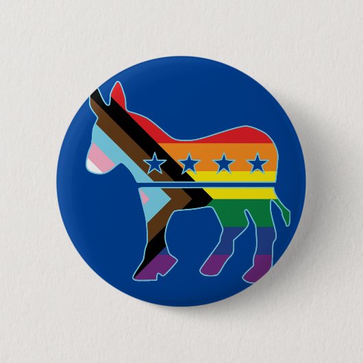 Donkey Progress Prilag demokratisch Button (Vorderseite)