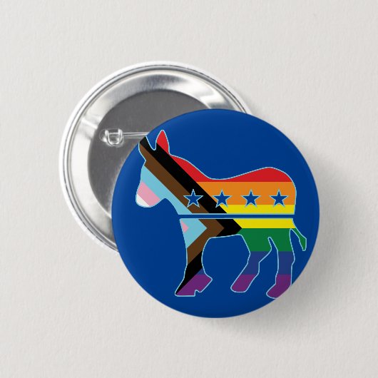 Donkey Progress Prilag demokratisch Button (Vorne & Hinten)