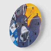 Donkey Punch Painting by Alfred Fox Große Wanduhr (Winkel)