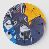 Donkey Punch Painting by Alfred Fox Große Wanduhr (Vorderseite)