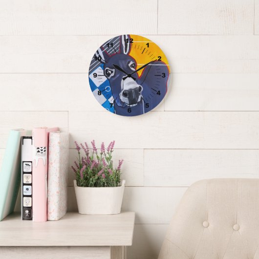 Donkey Punch Painting by Alfred Fox Große Wanduhr (Lesesaal)