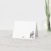 Donkey Purple Floral Rustic Wedding Dankeskarte (Rückseite)