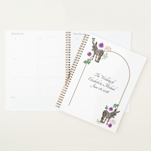 Donkey Purple Floral Rustic Wedding Planer (Anzeige)