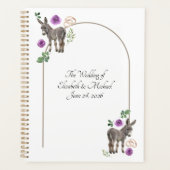 Donkey Purple Floral Rustic Wedding Planer (Vorderseite)