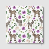 Donkey Purple Floral Wedding Guest Book Gästebuch (Rückseite)