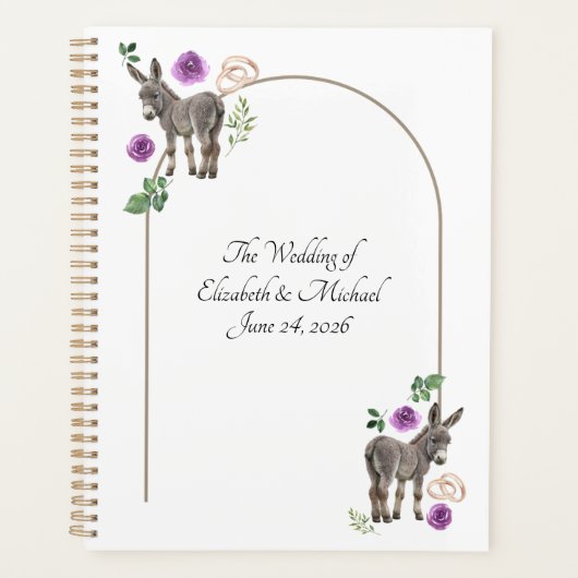 Donkey Purple Floral Wedding Planner Planer (Vorderseite)