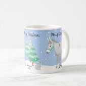 Donkey Rabbit Snow Weihnachts-Tasse Kaffeetasse (VorderseiteRechts)