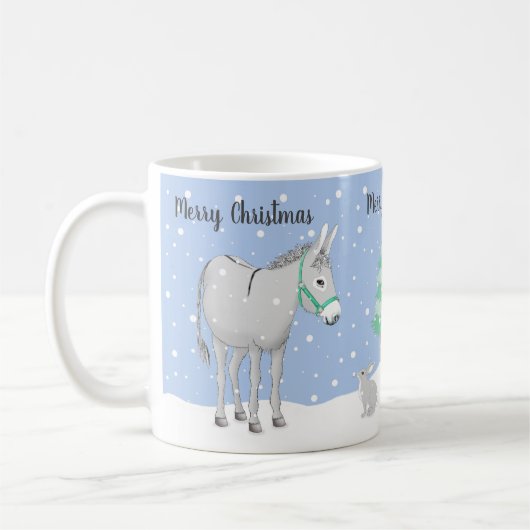 Donkey Rabbit Snow Weihnachts-Tasse Kaffeetasse (Links)