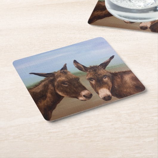 Donkey Rechteckiger Pappuntersetzer (angewinkelt)