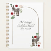 Donkey Red Floral Rustic Wedding Planer (Vorderseite)