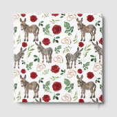 Donkey Red Floral Wedding Guest Book Gästebuch (Rückseite)