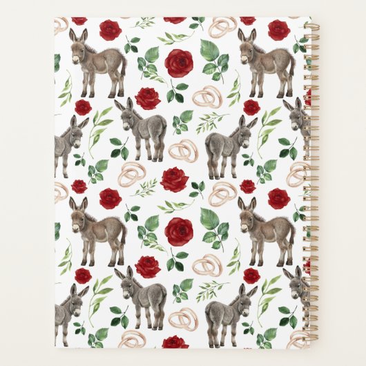 Donkey Red Floral Wedding Planner Planer (Rückseite)