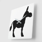 Donkey-Silhouette Quadratische Wanduhr (Winkel)