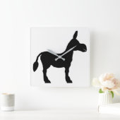 Donkey-Silhouette Quadratische Wanduhr (Zuhause)