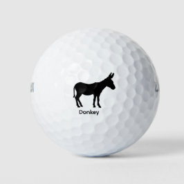 Donkey-Silhouette - Schwarzes Tier Golfball