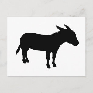 Donkey Silhout Postkarte