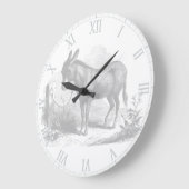 Donkey Sketch Wall Clock Große Wanduhr (Winkel)