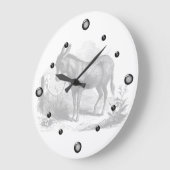 Donkey Sketch Wall Clock Große Wanduhr (Winkel)