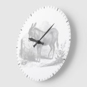 Donkey Sketch Wall Clock Große Wanduhr (Winkel)