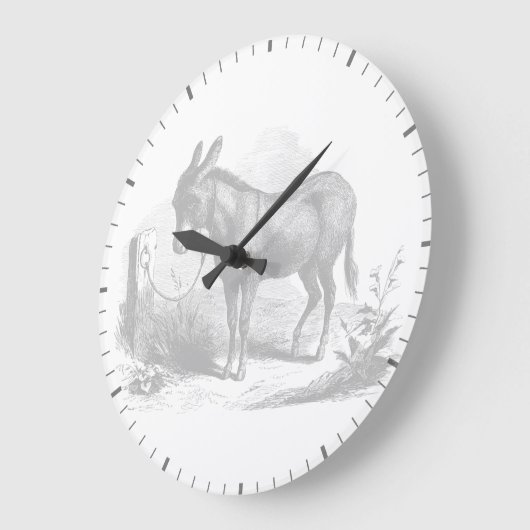 Donkey Sketch Wall Clock Große Wanduhr (Winkel)