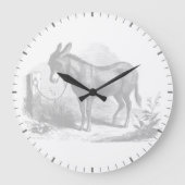 Donkey Sketch Wall Clock Große Wanduhr (Vorderseite)
