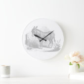 Donkey Sketch Wall Clock Große Wanduhr (Zuhause)