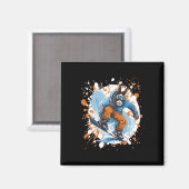 Donkey Snowboarding Animal Snowboard Magnet (Vorderseite/Rückseite)
