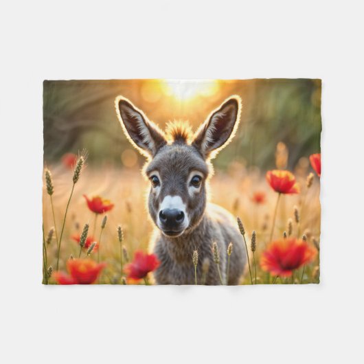 Donkey Sommer Harmonie Landschaft Kunst Fleecedecke (Vorderseite (Horizontal))