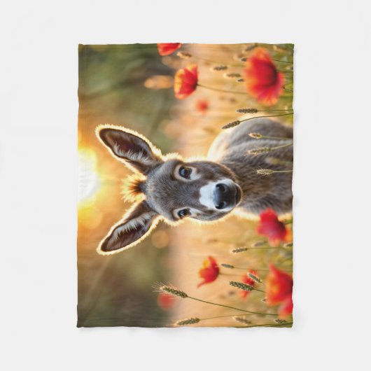 Donkey Sommer Harmonie Landschaft Kunst Fleecedecke (Vorderseite)