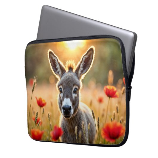 Donkey Sommer Harmonie Landschaft Kunst Laptopschutzhülle (Vorderseite Links)