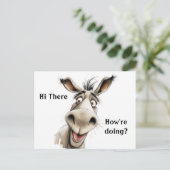 Donkey Sprichwort Hi und fragend Wie geht es? bear Postkarte (Stehend Vorderseite)