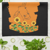 Donkey Sunblumen Geschirrtuch (Gefaltet)