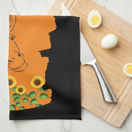 Donkey Sunblumen Geschirrtuch (Viertel Falte)