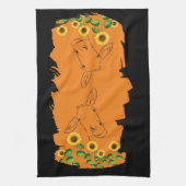 Donkey Sunblumen Geschirrtuch (Vertikal)