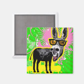 Donkey trägt eine Sonnenbrille Magnet (Vorderseite/Rückseite)