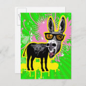 Donkey trägt eine Sonnenbrille Postkarte (Vorne/Hinten)